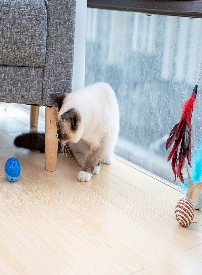 KittuPet لعبة كرة الجرس التفاعلية للقطط من KittuPet، كرة مستديرة مجوفة، ألعاب ملونة للحيوانات الأليفة، عبوة من قطعتين (قد يختلف اللون) - Image 2